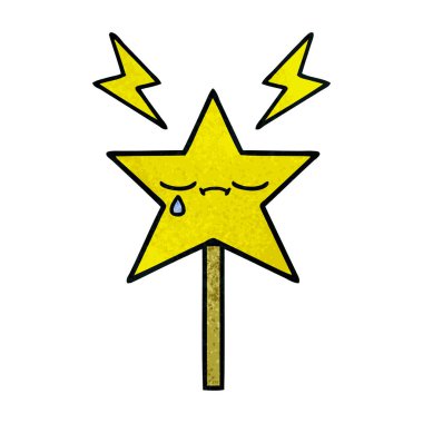 Retro grunge doku çizgi film sihirli değnek