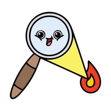 sevimli çizgi bir büyüteç