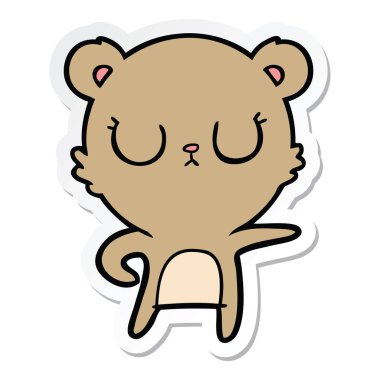 etiket huzurlu karikatür ayı