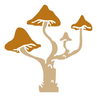 mantar büyüyen çizilmiş karikatür doodle el