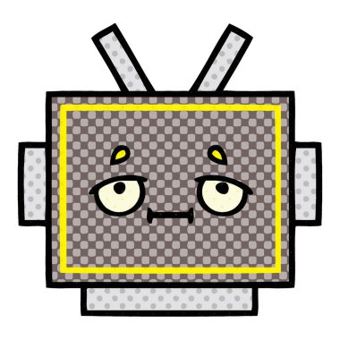 çizgi roman tarzı karikatür bir robot baş