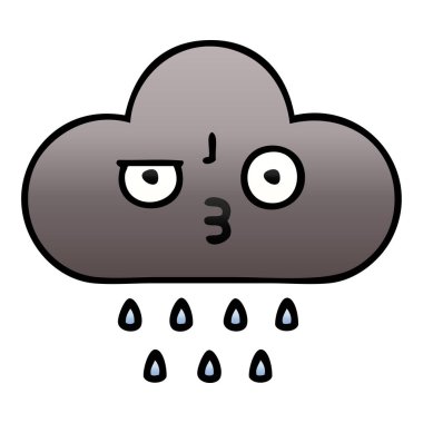 bir fırtına yağmur bulutu degrade gölgeli karikatür