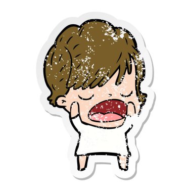 sıkıntılı etiket konuşuyor karikatür kadın