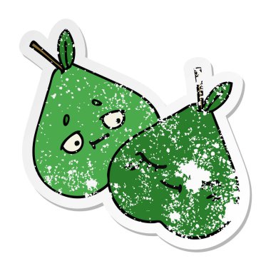 sevimli çizgi armut sıkıntılı etiket