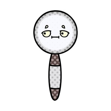 çizgi roman tarzı karikatür bir büyüteç