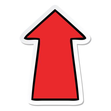 ilginç bir el etiket çizilmiş karikatür oku