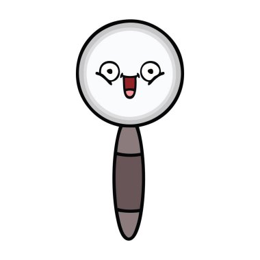 sevimli çizgi bir büyüteç