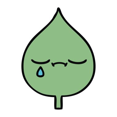 sevimli çizgi ekspresiyon yaprak