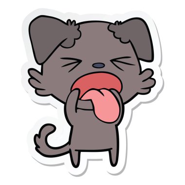 etiket bir karikatür köpek tiksinti