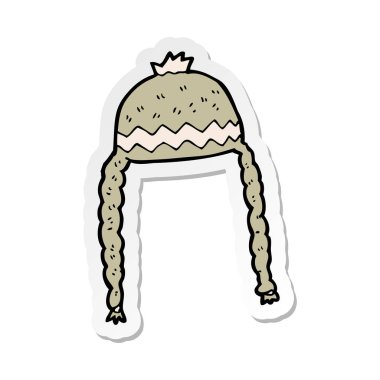 etiket bir çizgi film serin şapka