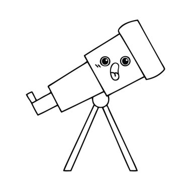 bir teleskop çizim karikatür