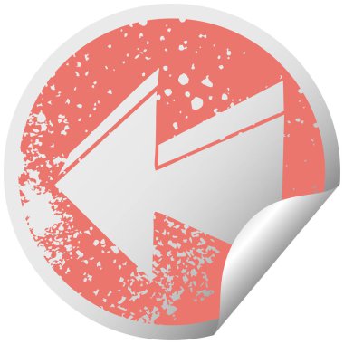 sıkıntılı dairesel peeling etiket ilginç sembolü ok