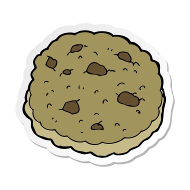 Çikolata parçalı kurabiye çizgi film etiketi