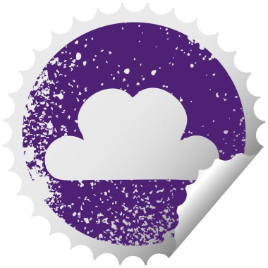 sıkıntılı dairesel peeling etiket sembolü kar bulut