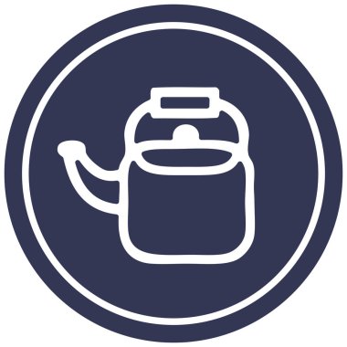 mutfak su ısıtıcısı dairesel simgesi simgesi