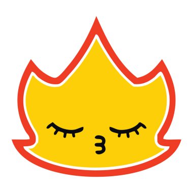 düz renk retro karikatür yangın