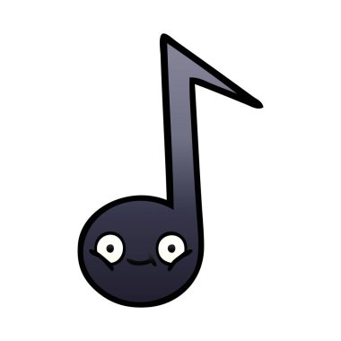 Degrade gölgeli çizgi film müzik notası