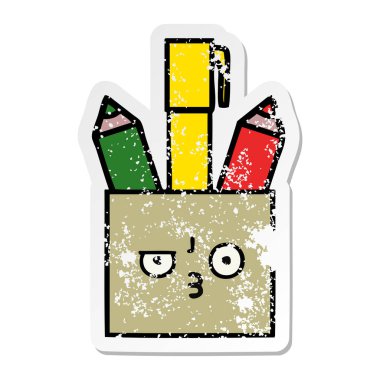 bir sevimli çizgi kalem tencere sıkıntılı etiket