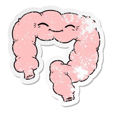 bir karikatür mutlu kolonun sıkıntılı etiket