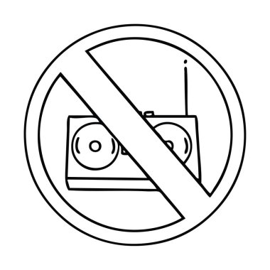 Çizim karikatür izin yok, telsiz bir