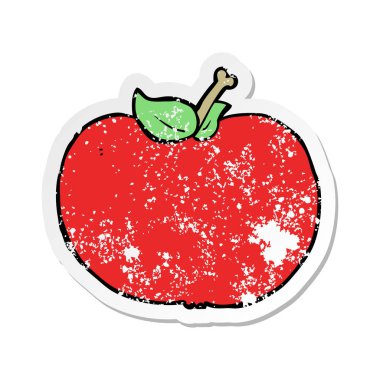 bir çizgi film Apple sıkıntılı etiket