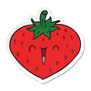 mutlu çizgi film çilek etiket