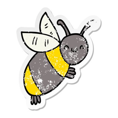 sevimli çizgi arı sıkıntılı etiket