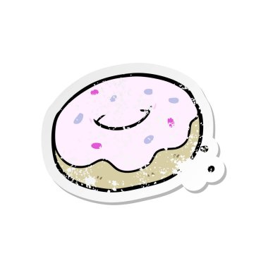 bir çizgi film donut sıkıntılı etiket