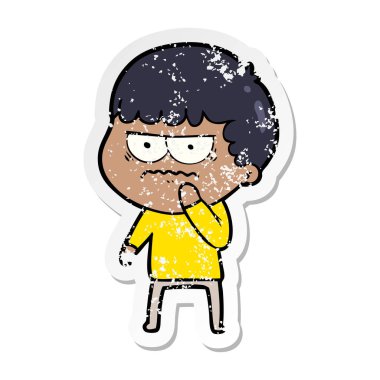 adam bir karikatür sıkıntılı etiket rahatsız