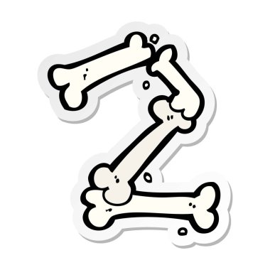 etiket bir karikatür Cadılar Bayramı kemik numarası