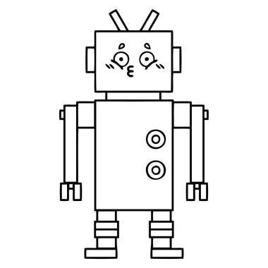 bir robot çizim karikatür