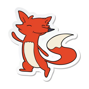 etiket bir karikatür mutlu Fox