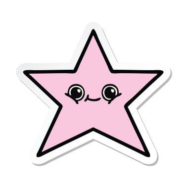 sevimli çizgi yıldız balık etiket
