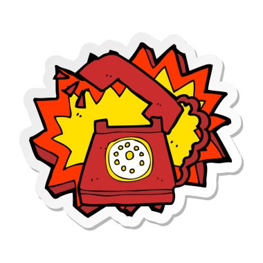 etiket telefon zil bir karikatür