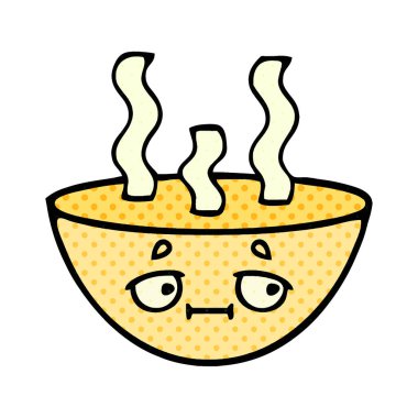 çizgi roman tarzı çizgi film tas sıcak çorba