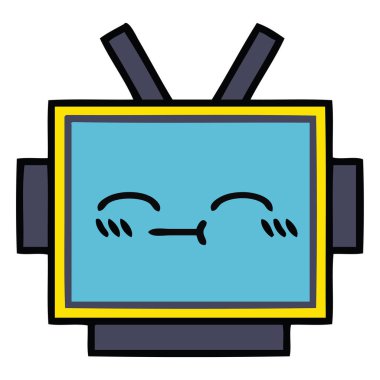 sevimli çizgi robot baş