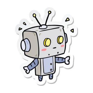 bir çizgi film robot Sticker