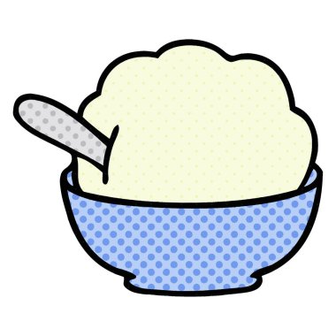 ilginç çizgi roman tarzı çizgi film dondurma kase