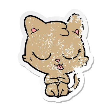 bir karikatür kedi sıkıntılı etiket