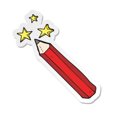 etiket bir çizgi film sihirli kalem