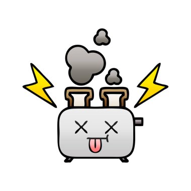 Degrade gölgeli karikatür bir ekmek kızartma makinesi,