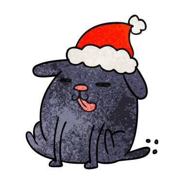 el kawaii köpek Noel dokulu çizgi film çekilmiş