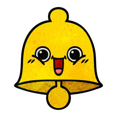 Retro grunge doku karikatür bir çan