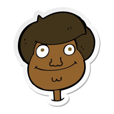 etiket bir karikatür mutlu çocuklar yüz