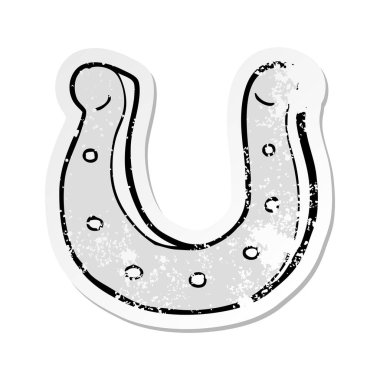 çizgi film at nalı Retro sıkıntılı etiket