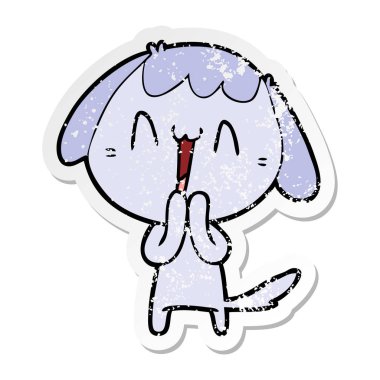 sevimli çizgi köpeklerin sıkıntılı etiket