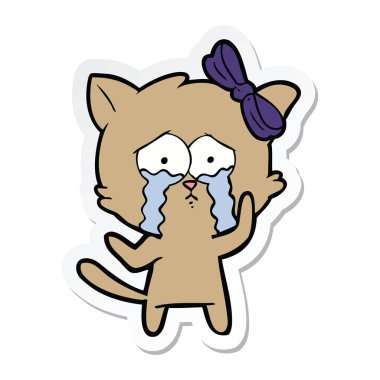 etiket bir karikatür kedi