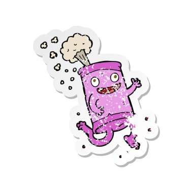 bir çizgi film çılgın soda Retro sıkıntılı etiket olabilir