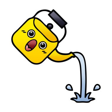 bir dökme Kettle degrade gölgeli çizgi film