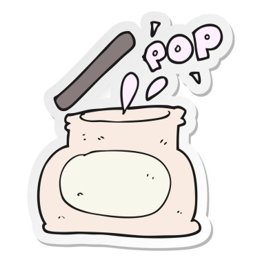 etiket kavanoz haşhaş bir karikatür